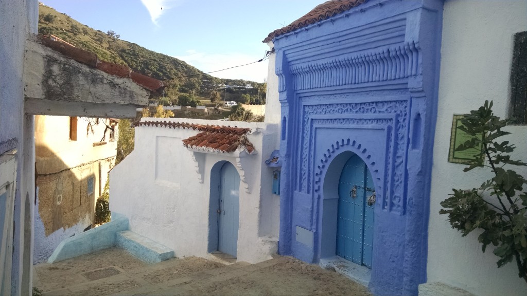 Blue door in Chefchaouen, Morocco