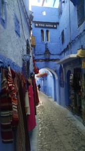 Blue buildings in Chefchaouen, Morocco
