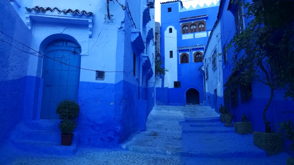 Blue buildings in Chefchaouen, Morocco